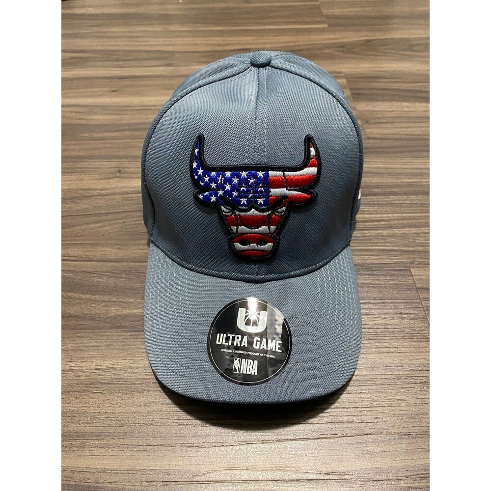 Chicago Bulls NBA Ultra Game Embroidered Fitted Hat American Flag Logo OSFM NEW